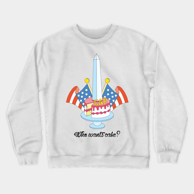 John Caparulo asks, "Who wants cake?" Crewneck Sweatshirt by EffinSweetProductions